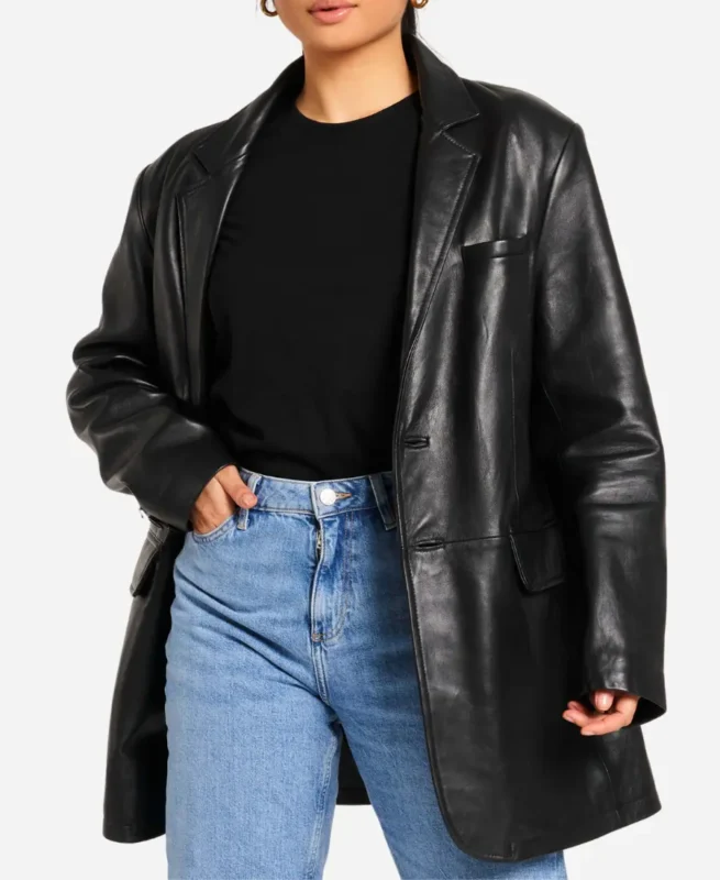 Women’s Oversized Leather Blazer